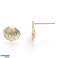 Brincos Stud em forma de concha de latão com pérola natural, 925 pinos de prata esterlina, Real 18K Gold Plated, branco cremoso, 13x10.5mm, foto 1