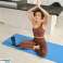 Tappetino da yoga pilates fitness 183x61cm spessore 1.5cm materiale NBR blu REBEL ACTIVE foto 5