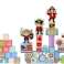 Holzbausteine Schloss Piraten Schiff 46 Teile Puzzle Zahlen Bild 1