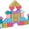 Houten blokken pastelkleuren 28 stuks kasteelgebouwen foto 2