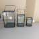 3er Set Gartenlaterne  Windlicht schwarz Metall/Glas Deko  A Ware Bild 1