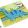 Holzpuzzle Dinosaurier Brachiosaurier Blau Bild 1