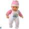 Babypop Geluid Fopspeen Slabbetje Roze Wit Pyjama Wolk foto 3