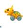 Dinosaur On Wheels Yellow Triceratops Figure image 2