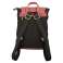Rucksack schmal – Canvas mit Büffel Hunter Leder - schwarz/rot Bild 2