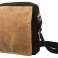 Crossbody Überschlag Tasche – Canvas mit Büffel Hunter Leder - schwarz/lighttan Bild 1