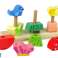 Wooden Blocks Jigsaw Puzzle Flower Butterfly Bird image 1