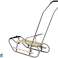 Metal Sled with Pusher Backrest Strap Silver image 1