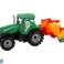 Grüner Traktor mit orangefarbenem Grubberantrieb für Kinder Bild 1