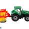 Grüner Traktor mit orangefarbenem Grubberantrieb für Kinder Bild 4