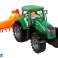 Grüner Traktor mit orangefarbenem Grubberantrieb für Kinder Bild 5