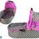 Doll's Kinderwagen Kinderwagen 2 in 1 Reiswieg Tas Roze Sterren foto 2