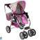 Doll's Kinderwagen Kinderwagen 2 in 1 Reiswieg Tas Roze Sterren foto 3