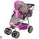 Doll's Kinderwagen Kinderwagen 2 in 1 Reiswieg Tas Roze Sterren foto 3
