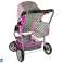 Doll's Kinderwagen Kinderwagen 2 in 1 Reiswieg Tas Roze Sterren foto 5