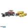 Case ih 300 cvx trekker met lader en aanhanger foto 2