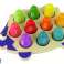 Erizo educativo de madera 10 peones coloridos fotografía 1