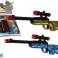 Kleine Karabinerpistolen Light Sound Moving Barrel Blau Gold Bild 1