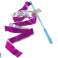 Sportset Glänzendes rosa Band 2,4 m blauer Griff Bild 1