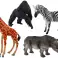 Set Afrikanische Tierfiguren 4 Stück Giraffe Gorilla Bild 1