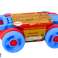 Block Set in Cart on Wheels Blue-Red image 3