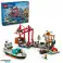 Bricks city 60422 porto à beira-mar com navio de carga foto 3