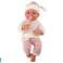 Puppe Baby Pullover Gestreifte Kappe Schnuller Rosa Bild 1