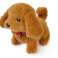 Brauner Hund geht an der Leine 14 cm Bild 2
