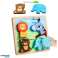 Puzzle Board 2in1 Holz Pädagogischer Wild Tiere Stift Bild 2