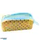 School Pencil Case Organizer with Colorful Dots Large Zipper Gold 21x8cm image 1