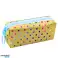 School Pencil Case Organizer with Colorful Dots Large Zipper Gold 21x8cm image 2