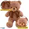 Mascotte d’ours en peluche câlin avec nœud à pois 45cm photo 1