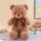 Mascotte d’ours en peluche câlin avec nœud à pois 45cm photo 2