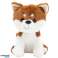 Peluche mascota perrito Shiba Inu blanco y marrón 20cm fotografía 1