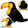 Peluche doudou toucan mascotte noir 25cm photo 1