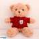Plysj kosete bamse beige rød genser 40cm bilde 2