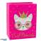 Geschenkpapier Tasche Katze Glitzer Rosa 23 x 18 x 10.5 cm Bild 4