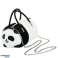 Plush Panda krepšio rankenos metalinė grandinėlė juoda ir balta 20cm nuotrauka 2