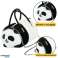 Plush Panda krepšio rankenos metalinė grandinėlė juoda ir balta 20cm nuotrauka 1
