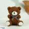 Teddy bear plush keychain pendant decoration brown 8cm image 2