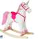 Schaukelpferd Einhorn Weiß Geräusche Beweglicher Mund Schwanz 74 cm Bild 1