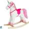 Schaukelpferd Einhorn Weiß Geräusche Beweglicher Mund Schwanz 74 cm Bild 2