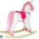 Schaukelpferd Einhorn Weiß Geräusche Beweglicher Mund Schwanz 74 cm Bild 3