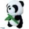 Kosete plysj maskot panda med bambus 18cm bilde 1