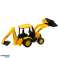 Construction excavator with drive movable two buckets yellow image 2