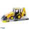 Construction excavator with drive movable two buckets yellow image 3