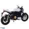 Motocicleta Deportiva Metálica con Luces y Sonidos Blanca 1:12 fotografía 2