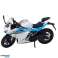 Motocicleta Deportiva Metálica Luces Sonidos Blanco Azul 1:12 fotografía 1
