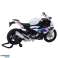 Motocicleta Deportiva Metálica Luces Sonidos Blanca S1000 1:12 fotografía 2