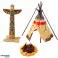 Set Indianerfiguren Dorfindianer Zelt Tipi KajakTotem Bild 1